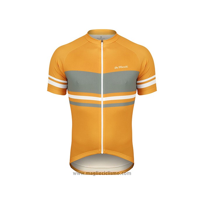 2021 Abbigliamento Ciclismo De Marchi Giallo Grigio Manica Corta e Salopette